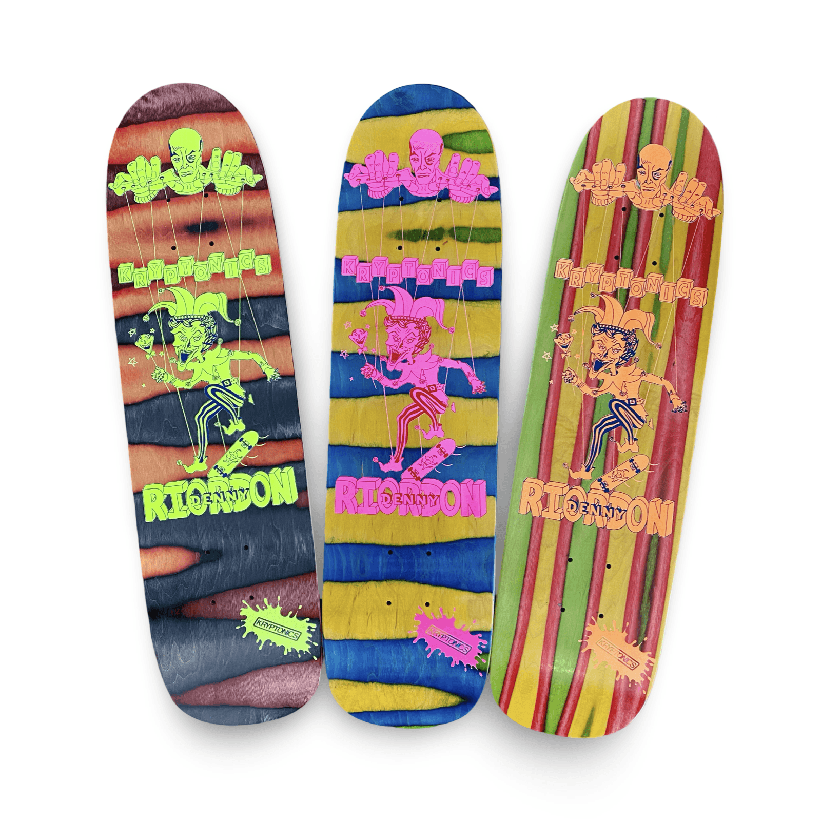 Denny Riordon Jester FREESTYLE, ONE-OF-A-KIND Deck 7.3”x28 HAND PAINTED (1 of 1) - One Revolver Surfboards