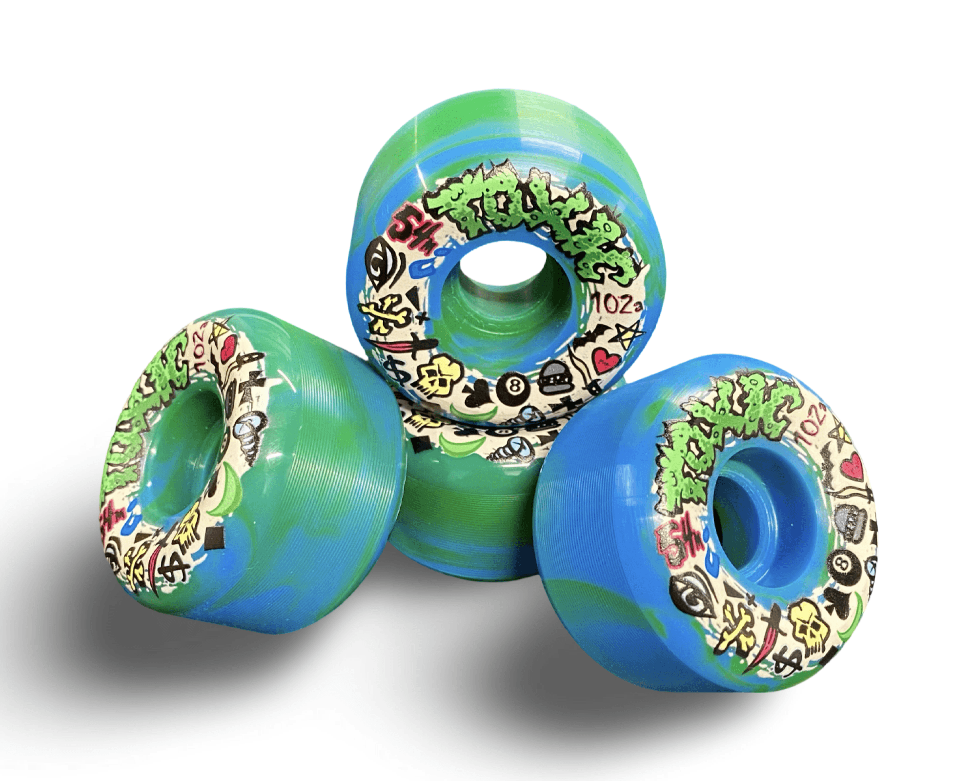 Toxic Team VERY HARD Wheels 54mm/102a - Skateboard Wheels - One Revolver Surfboards
