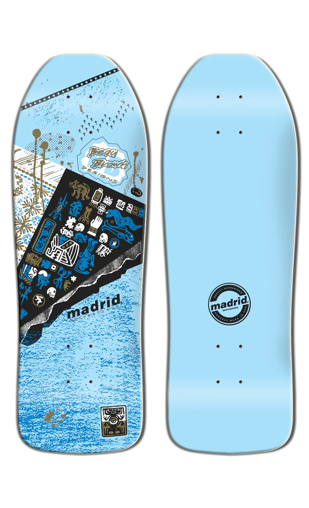 Madrid BEAU BROWN MAYAN SKATEBOARD DECK - One Revolver Surfboards
