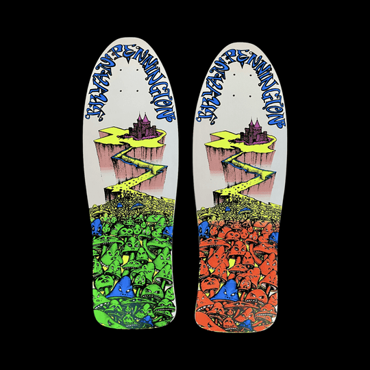 BBC Bryan Pennington Marching Mushrooms Deck 9.5”x30” HAND-PAINTED, LIMITED EDITION (1 of 5) - Skateboard Decks - One Revolver Surfboards