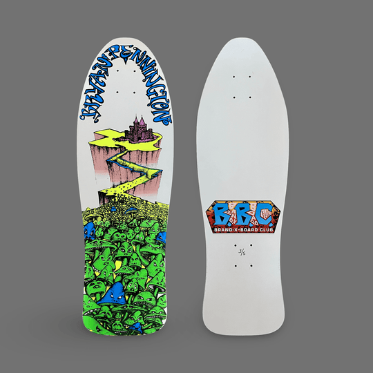 BBC Bryan Pennington Marching Mushrooms Deck 9.5”x30” HAND-PAINTED, LIMITED EDITION (1 of 5) - Skateboard Decks - One Revolver Surfboards