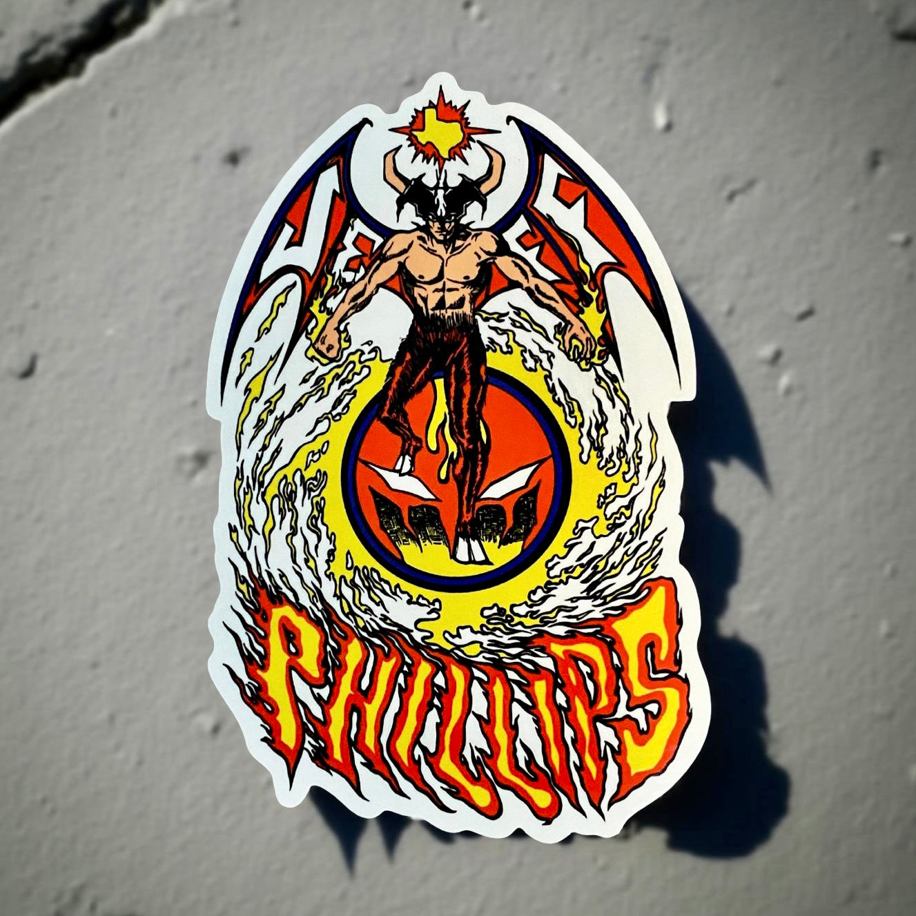 Jeff Phillips Devil Man Sticker 5" - One Revolver Surfboards