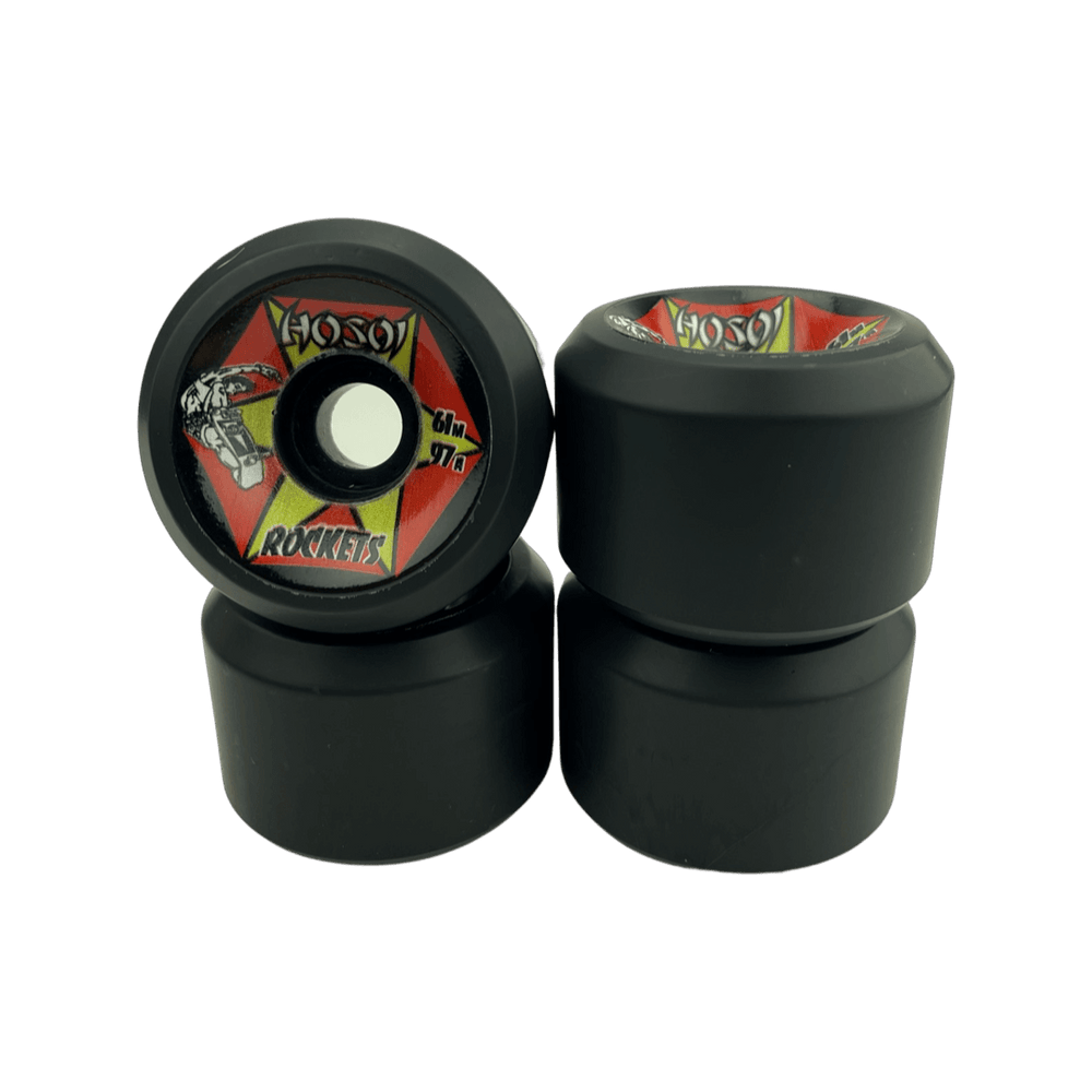 Hosoi Rockets 61mm 97A Black Skateboard Wheels - One Revolver Surfboards