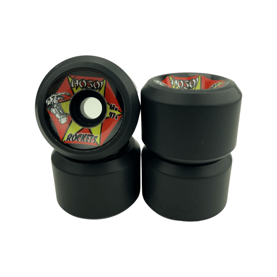 Hosoi Rockets 61mm 97A Black Skateboard Wheels - One Revolver Surfboards