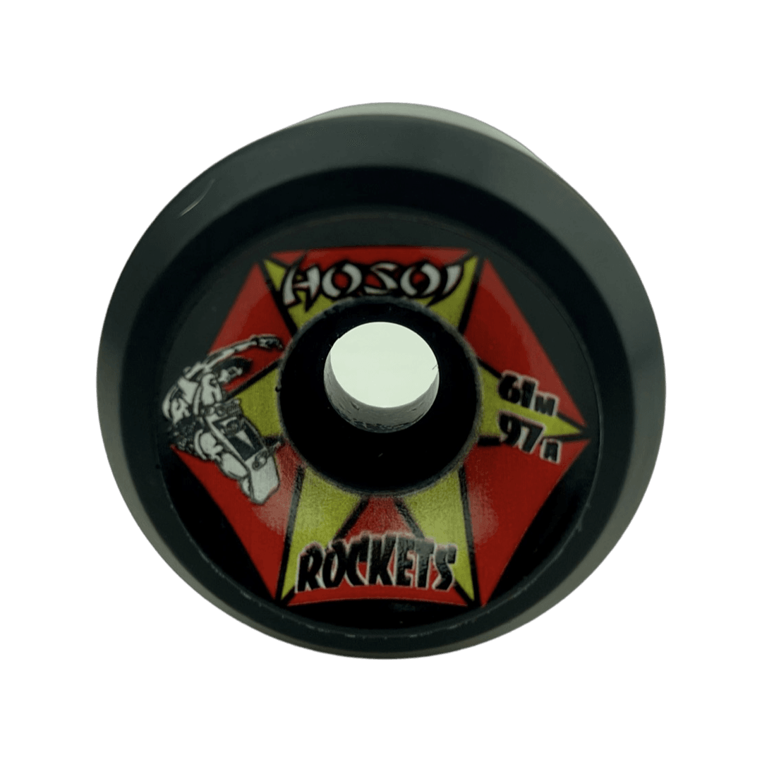 Hosoi Rockets 61mm 97A Black Skateboard Wheels - One Revolver Surfboards