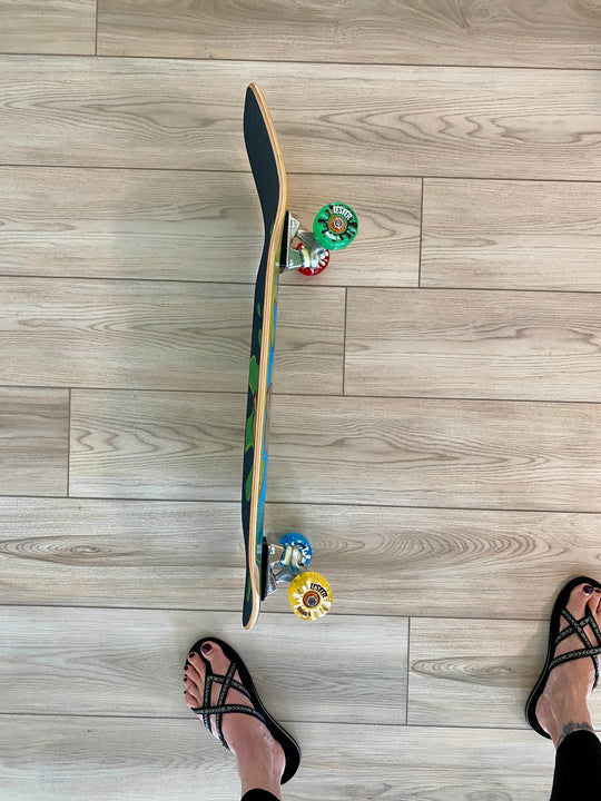 Lester Kasai 10”x30” Limited Edition, HAND PAINTED Complete Skateboard - One Revolver Surfboards