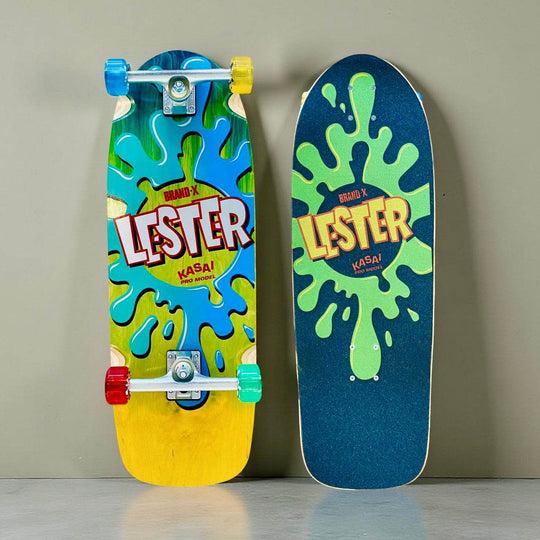 Lester Kasai 10”x30” Limited Edition, HAND PAINTED Complete Skateboard - One Revolver Surfboards