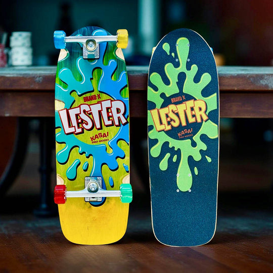 Lester Kasai 10”x30” Limited Edition, HAND PAINTED Complete Skateboard - One Revolver Surfboards