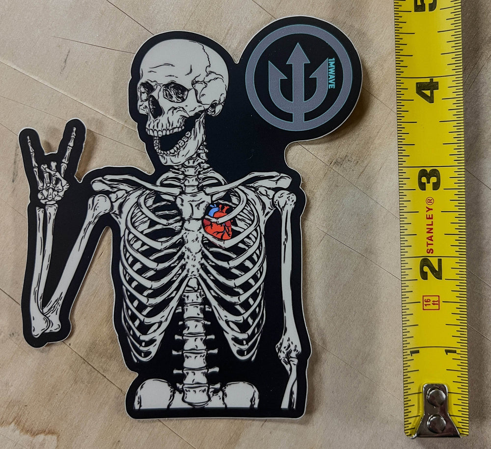 Skeleton Love sticker - One Revolver Surfboards
