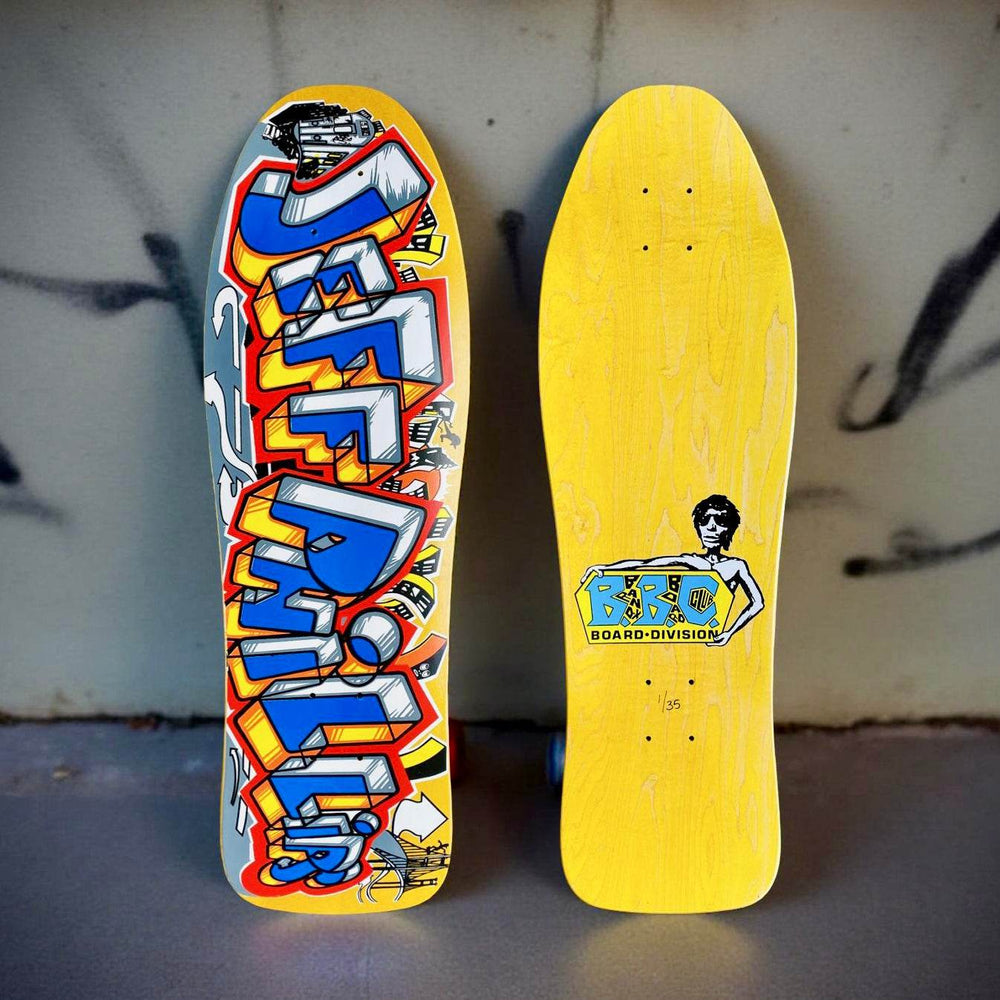 Jeff Phillips GRAFFITI Limited Edition, Yellow HAND PAINTED BBC Deck (1 of 35) - One Revolver Surfboards