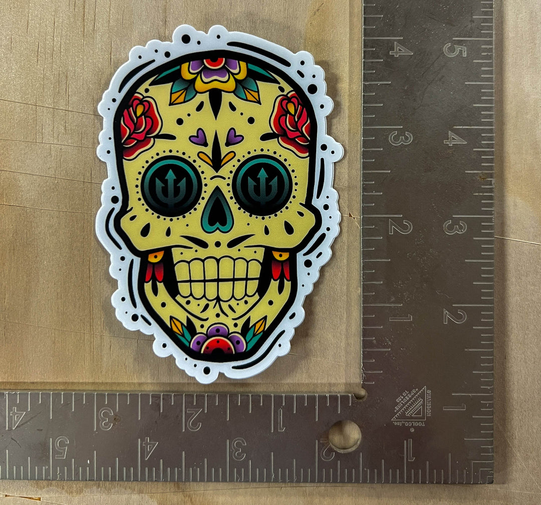 Sugar Skull Sticker - One Revolver Surfboards