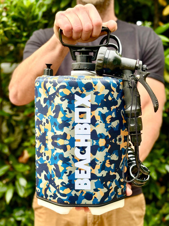 BeachBox Portable Shower Tank - 'Camo' - One Revolver Surfboards