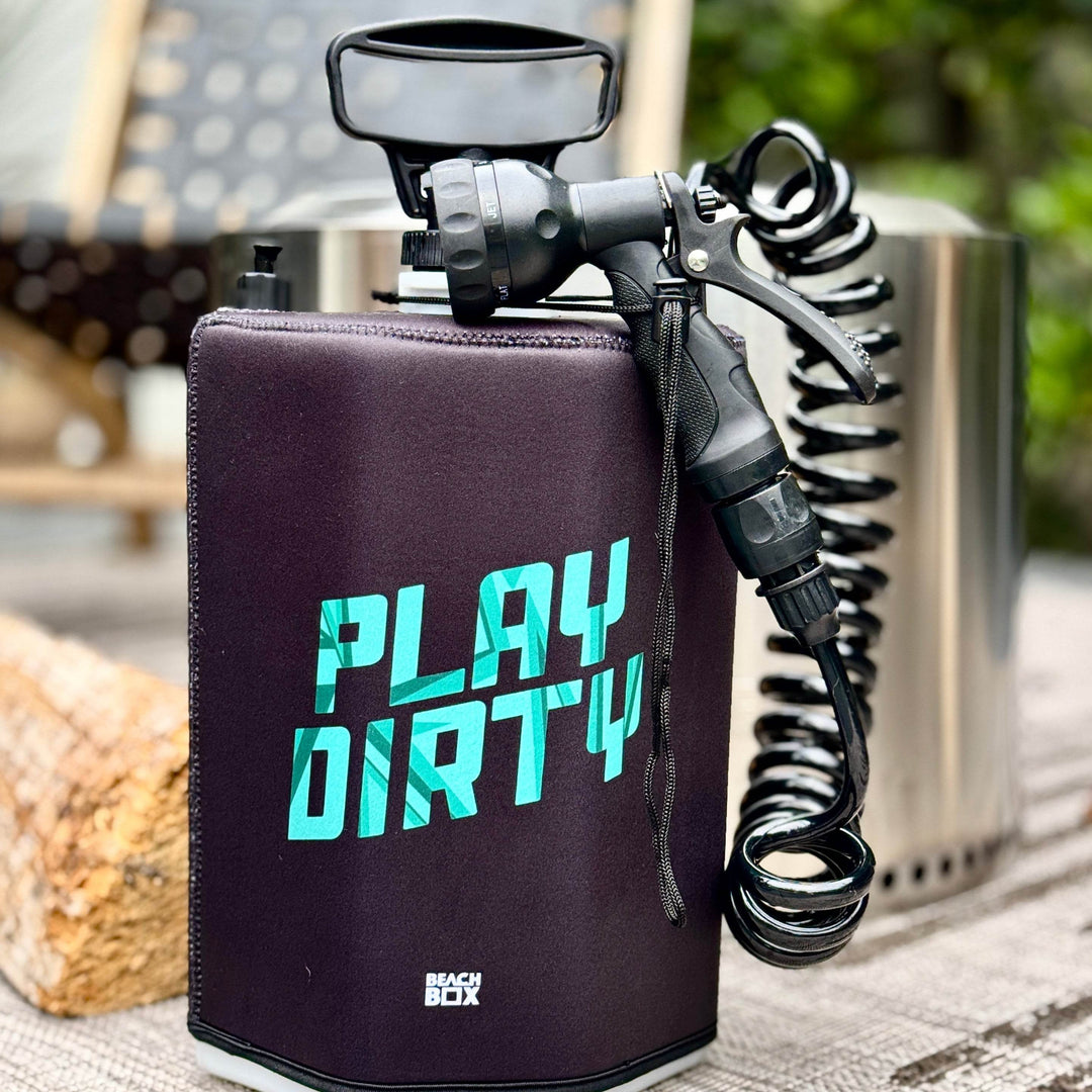 BeachBox Portable Shower Tank - 'Play Dirty' / Black - One Revolver Surfboards
