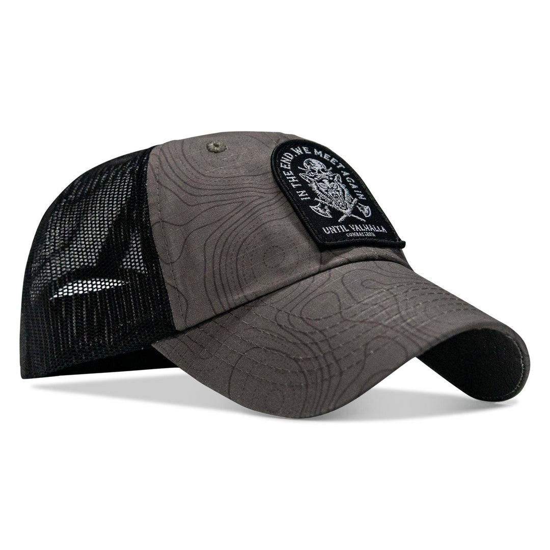 One Revolver Surfboards - In The End, We Meet Again - Until Valhalla Patch Tactical Ripstop Mesh Snapback Hat HEADWEAR