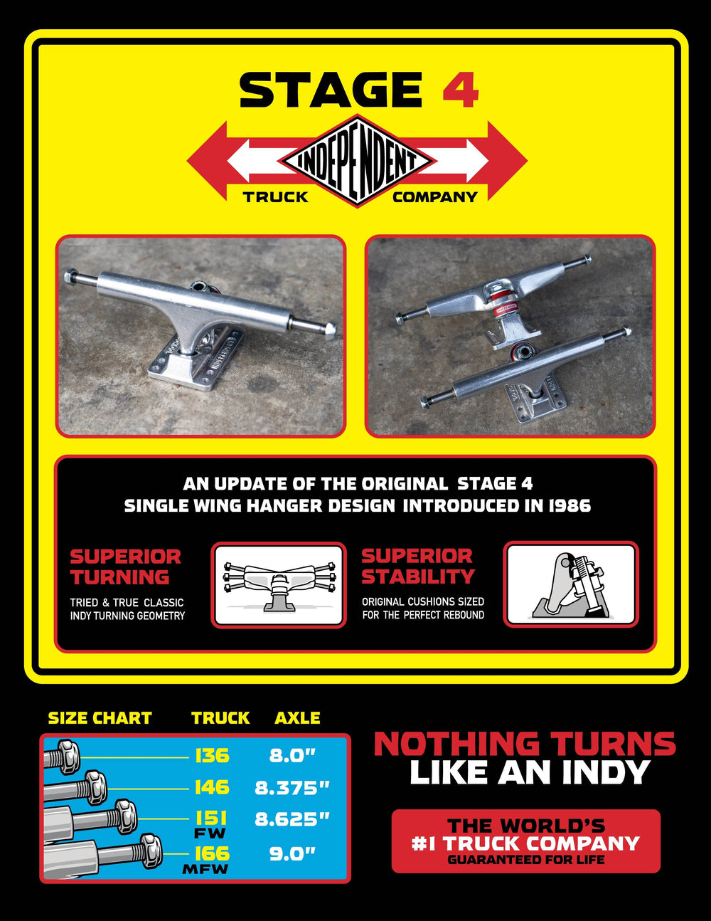 INDEPENDENT STAGE 4 POLISHED SKATEBOARD TRUCKS - One Revolver Surfboards