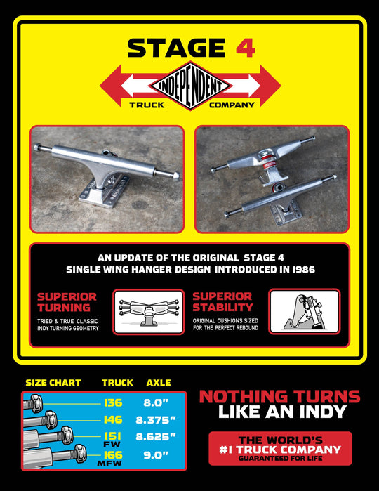 INDEPENDENT STAGE 4 POLISHED SKATEBOARD TRUCKS - One Revolver Surfboards