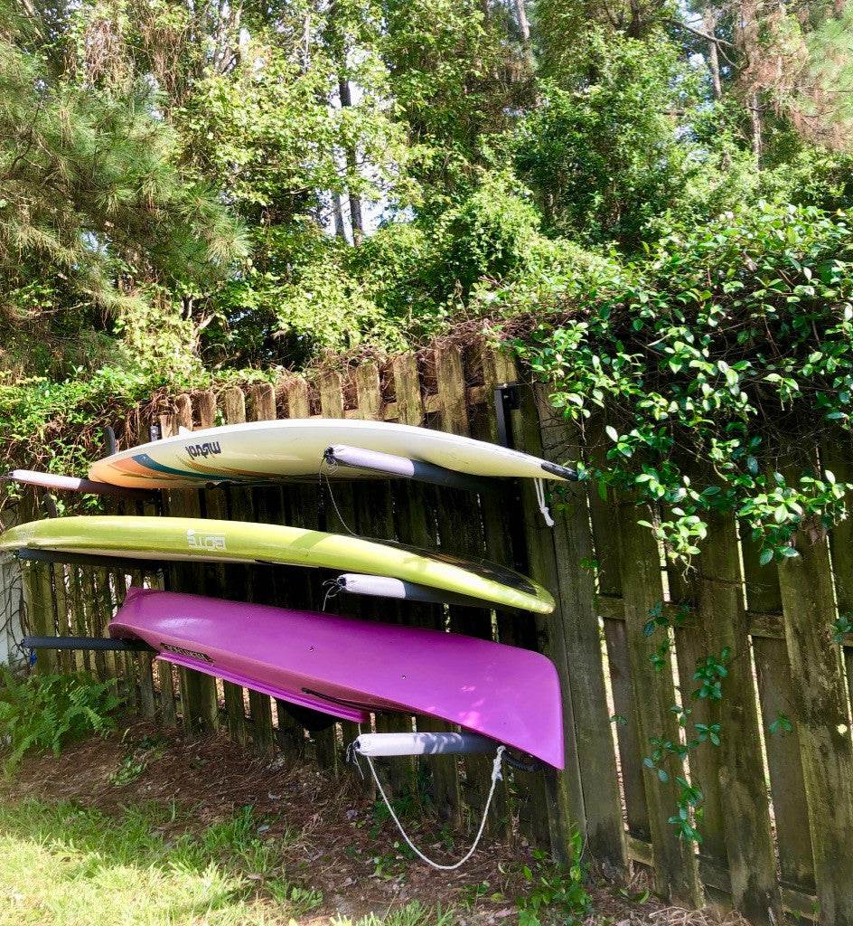 Sandbridge SUP & Surfboard Storage | Outdoor Adjustable Rack | 4 Level - Wall Mounted - One Revolver Surfboards