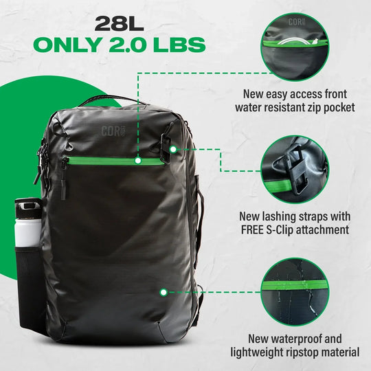 One Revolver Surfboards - Lightweight Waterproof 28L &amp; 34L Travel Backpack | The Island Hopper 2.0 Backpacks