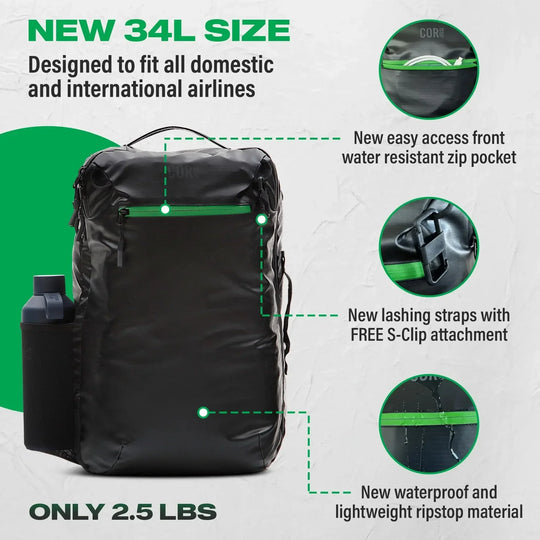 One Revolver Surfboards - Lightweight Waterproof 28L &amp; 34L Travel Backpack | The Island Hopper 2.0 Backpacks