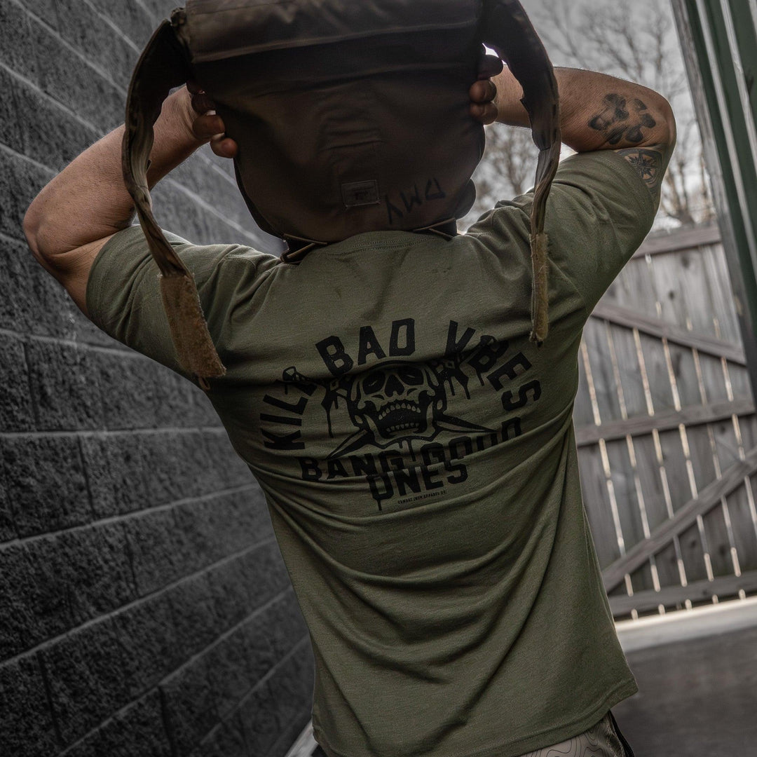 One Revolver Surfboards - Kill Bad Vibes. Bang Good Ones Skull Men&
