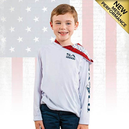 Kid's Hooded Performance Long Sleeve Shirt - One Revolver Surfboards