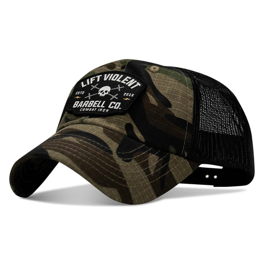 One Revolver Surfboards - Lift Violent Barbell Co Patch. Tactical Ripstop Mesh Snapback Hat HEADWEAR