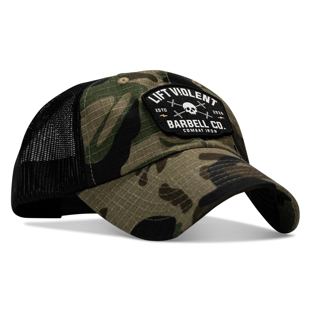 One Revolver Surfboards - Lift Violent Barbell Co Patch. Tactical Ripstop Mesh Snapback Hat HEADWEAR