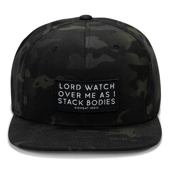 One Revolver Surfboards - Lord Watch Over Me As I Stack Bodies Patch Flatbill SnapBack Hat HEADWEAR