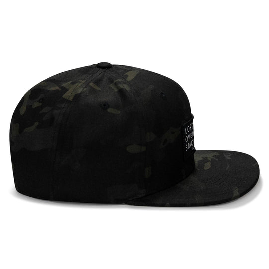 One Revolver Surfboards - Lord Watch Over Me As I Stack Bodies Patch Flatbill SnapBack Hat HEADWEAR