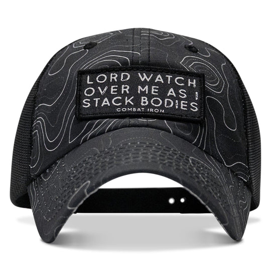 One Revolver Surfboards - Lord Watch Over Me As I Stack Bodies Patch Tactical Ripstop Mesh Snapback Hat HEADWEAR