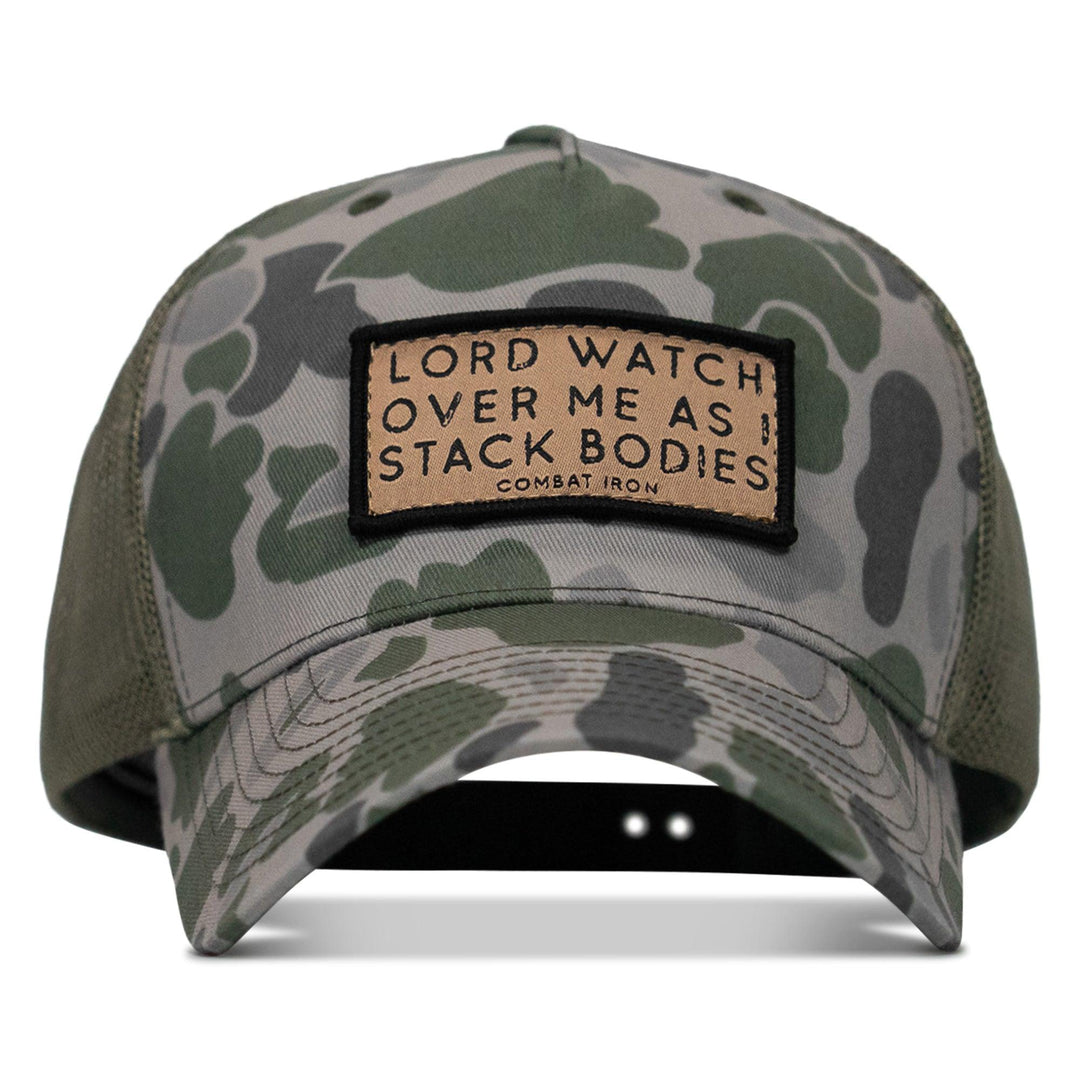 One Revolver Surfboards - Lord Watch Over Me As I Stack Bodies Tan Patch Snapback Hat HEADWEAR