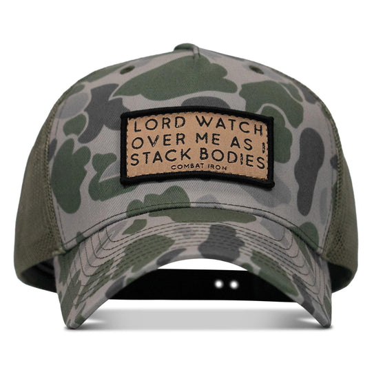 One Revolver Surfboards - Lord Watch Over Me As I Stack Bodies Tan Patch Snapback Hat HEADWEAR