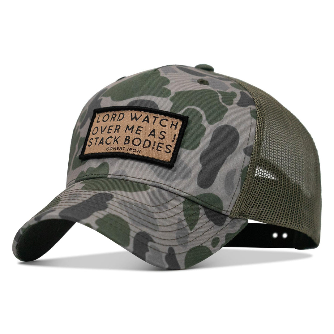 One Revolver Surfboards - Lord Watch Over Me As I Stack Bodies Tan Patch Snapback Hat HEADWEAR