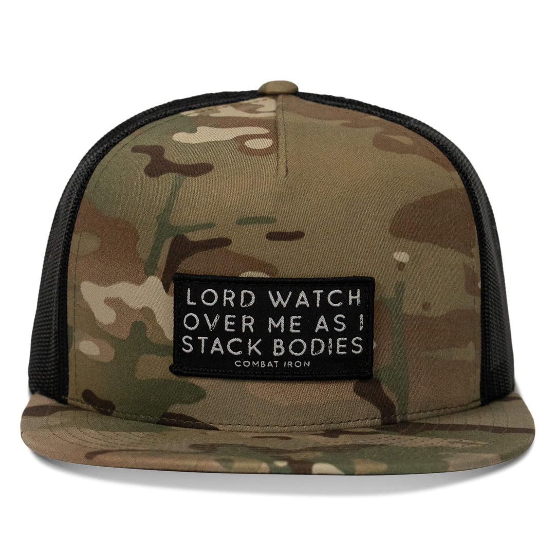 One Revolver Surfboards - Lord Watch Over Me As I Stack Bodies Patch Flatbill SnapBack Hat HEADWEAR