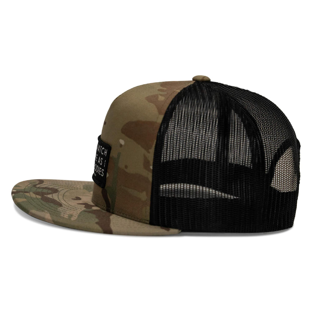 One Revolver Surfboards - Lord Watch Over Me As I Stack Bodies Patch Flatbill SnapBack Hat HEADWEAR