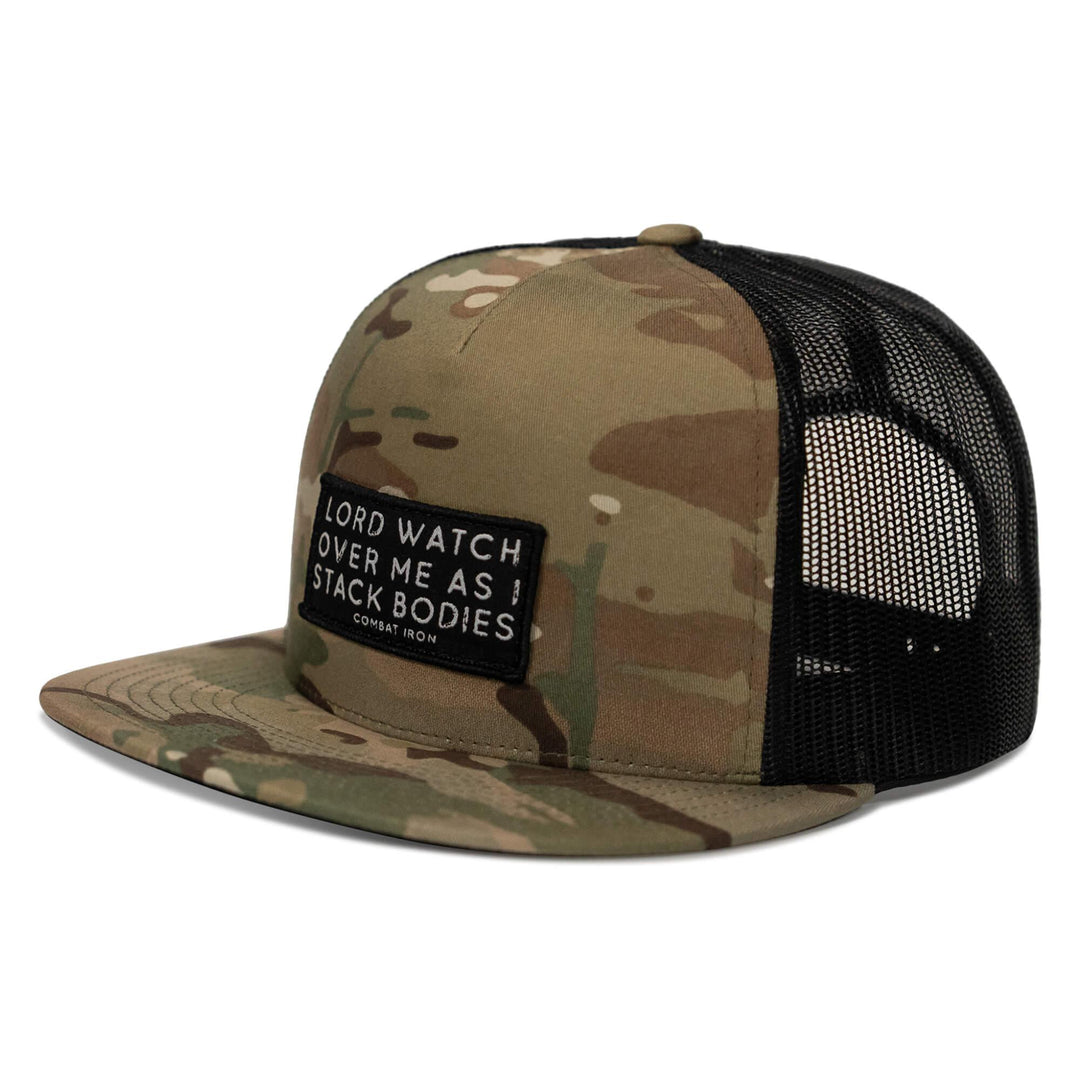 One Revolver Surfboards - Lord Watch Over Me As I Stack Bodies Patch Flatbill SnapBack Hat HEADWEAR