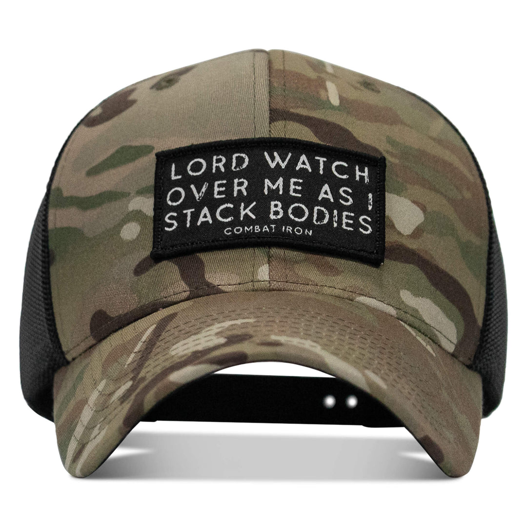 One Revolver Surfboards - Lord Watch Over Me As I Stack Bodies Patch Snapback Hat HEADWEAR