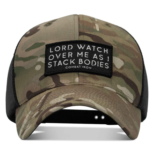 One Revolver Surfboards - Lord Watch Over Me As I Stack Bodies Patch Snapback Hat HEADWEAR