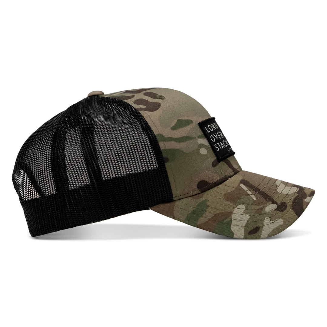 One Revolver Surfboards - Lord Watch Over Me As I Stack Bodies Patch Snapback Hat HEADWEAR