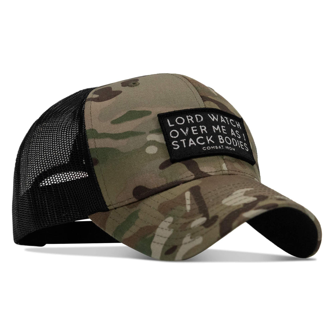 One Revolver Surfboards - Lord Watch Over Me As I Stack Bodies Patch Snapback Hat HEADWEAR