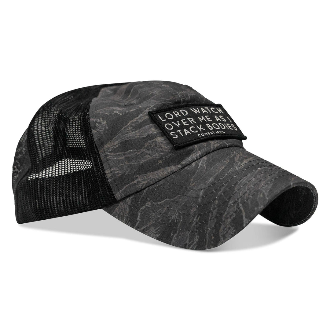One Revolver Surfboards - Lord Watch Over Me As I Stack Bodies Patch Tactical Ripstop Mesh Snapback Hat HEADWEAR
