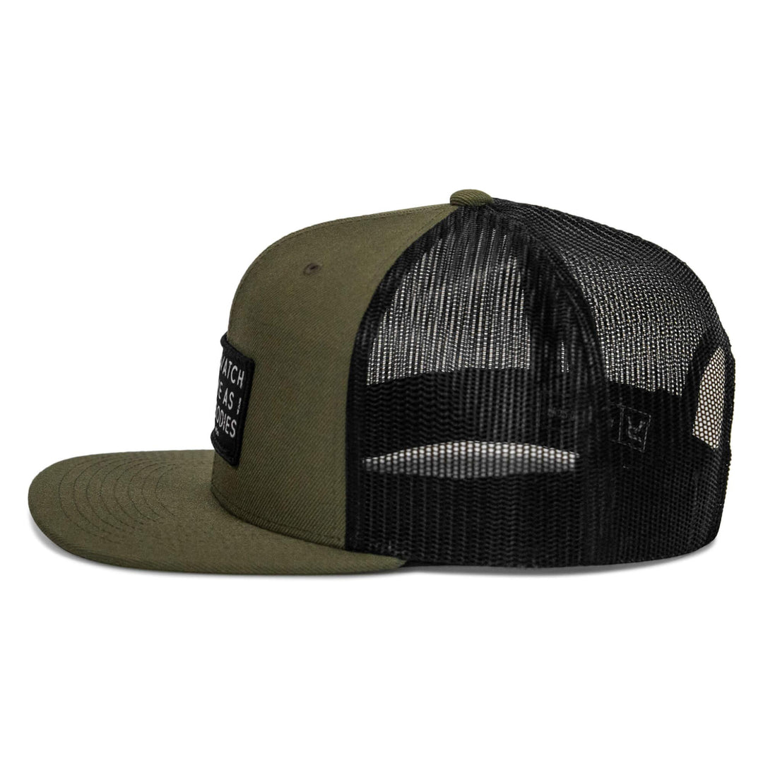 One Revolver Surfboards - Lord Watch Over Me As I Stack Bodies Patch Flatbill SnapBack Hat HEADWEAR
