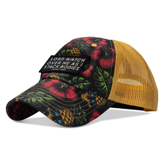 One Revolver Surfboards - Lord Watch Over Me As I Stack Bodies Patch Tactical Ripstop Mesh Snapback Hat HEADWEAR