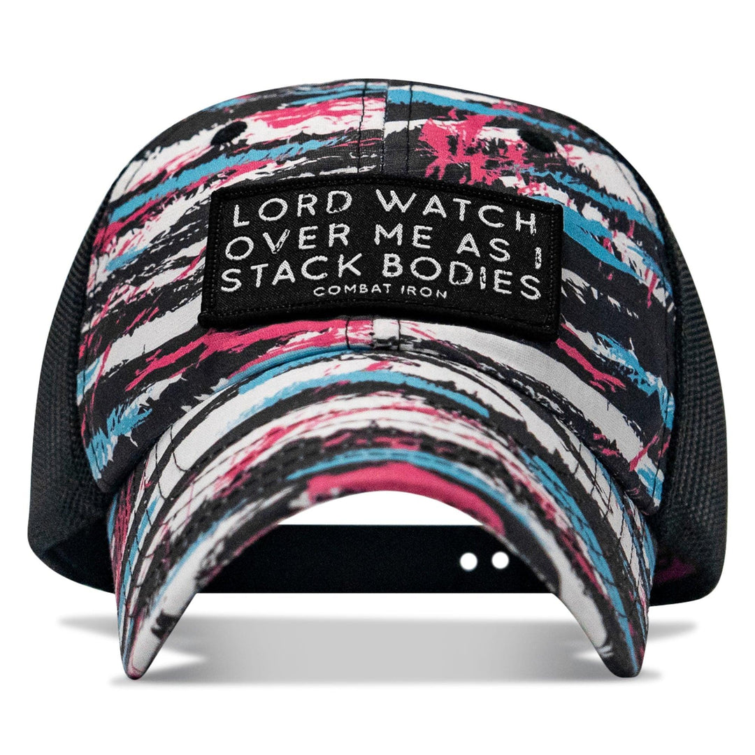 One Revolver Surfboards - Lord Watch Over Me As I Stack Bodies Patch Tactical Ripstop Mesh Snapback Hat HEADWEAR