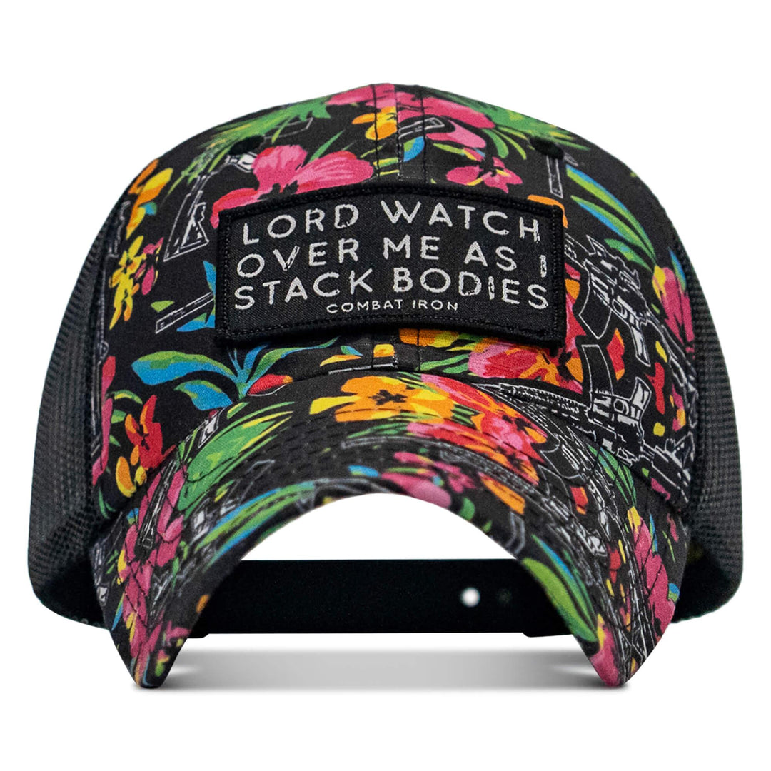 One Revolver Surfboards - Lord Watch Over Me As I Stack Bodies Patch Tactical Ripstop Mesh Snapback Hat HEADWEAR