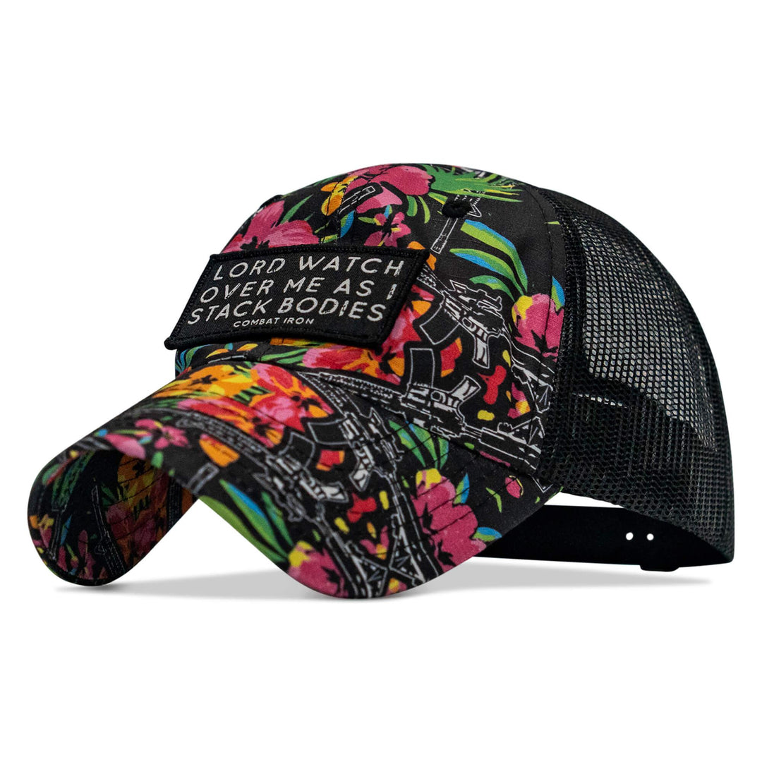 One Revolver Surfboards - Lord Watch Over Me As I Stack Bodies Patch Tactical Ripstop Mesh Snapback Hat HEADWEAR