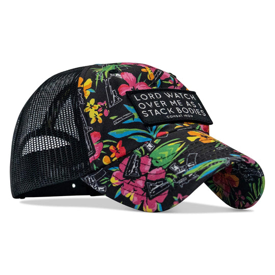 One Revolver Surfboards - Lord Watch Over Me As I Stack Bodies Patch Tactical Ripstop Mesh Snapback Hat HEADWEAR