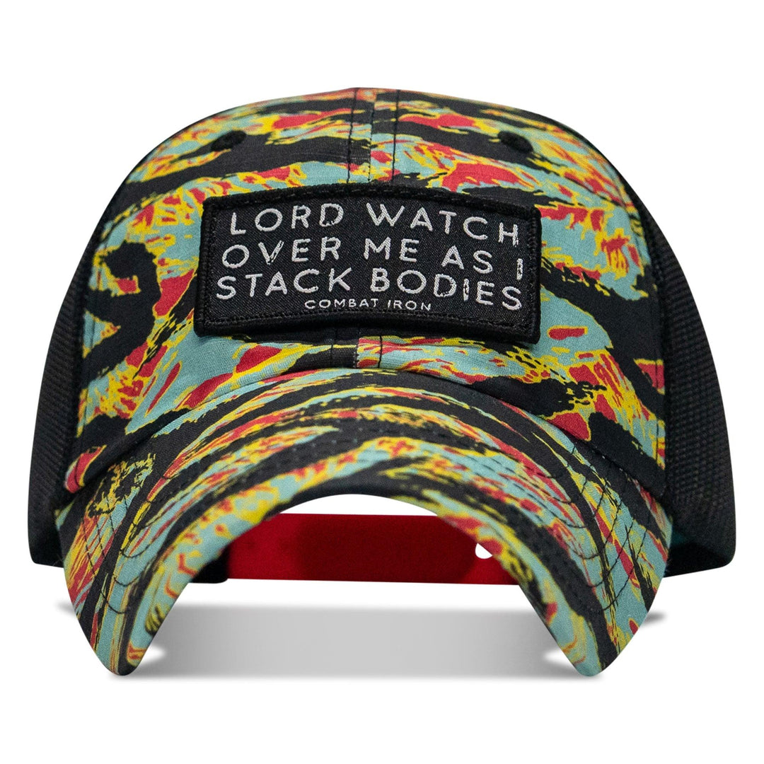 One Revolver Surfboards - Lord Watch Over Me As I Stack Bodies Patch Tactical Ripstop Mesh Snapback Hat HEADWEAR