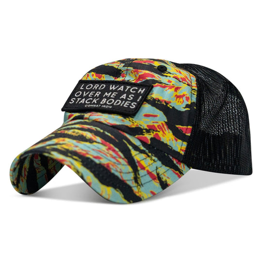 One Revolver Surfboards - Lord Watch Over Me As I Stack Bodies Patch Tactical Ripstop Mesh Snapback Hat HEADWEAR