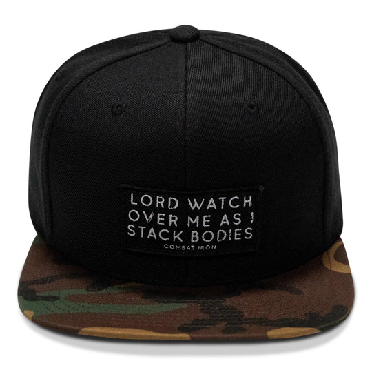One Revolver Surfboards - Lord Watch Over Me As I Stack Bodies Patch Flatbill SnapBack Hat HEADWEAR